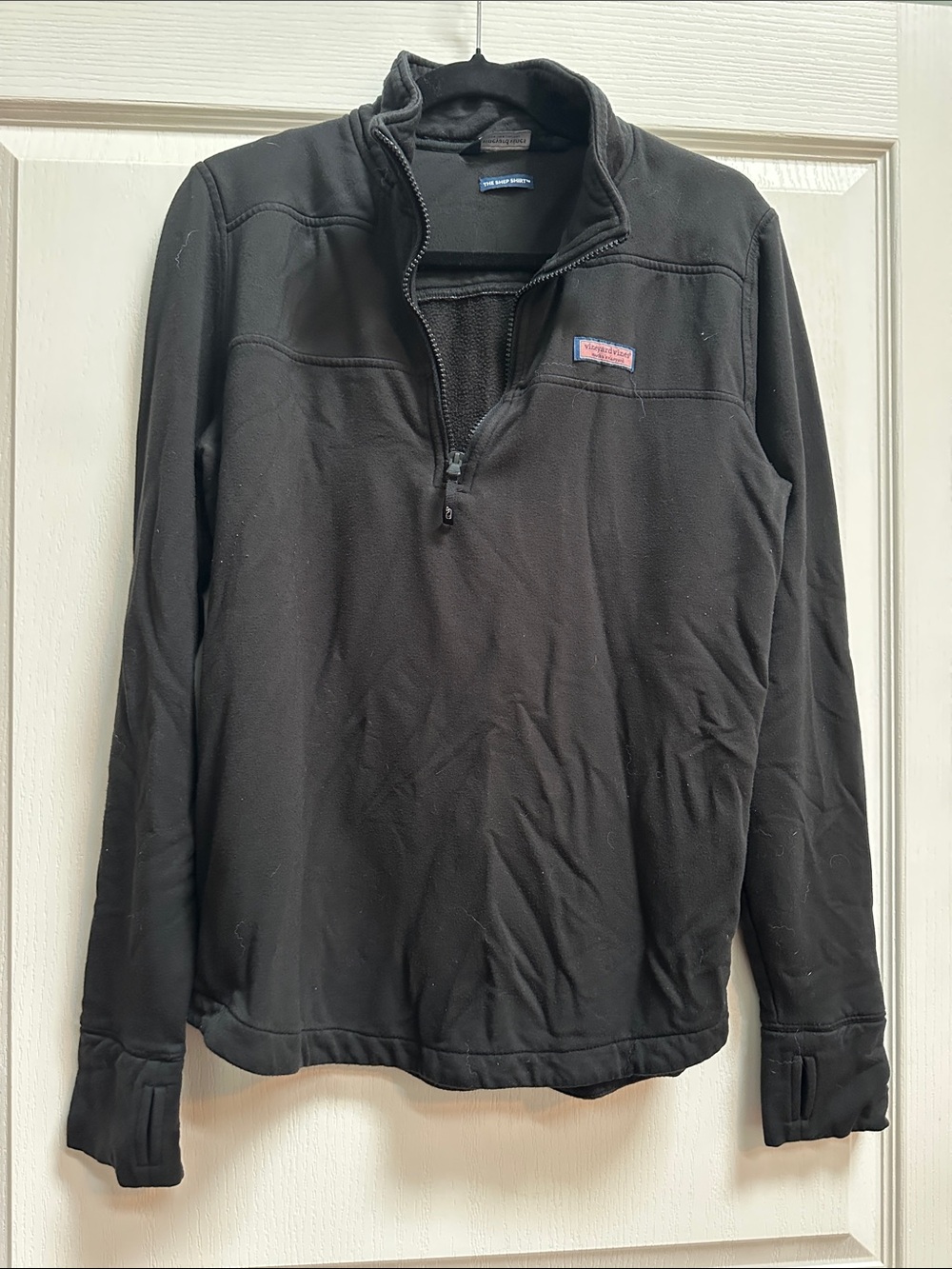 Vineyard Vines Black Quarter‑Zip Lightweight Pullover